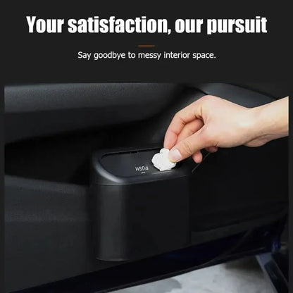 Universal Organizer Car Clamshell Trash Bin Hanging Vehicle Garbage Dust Case Storage Box Black ABS Square Pressing Trash Can 6P