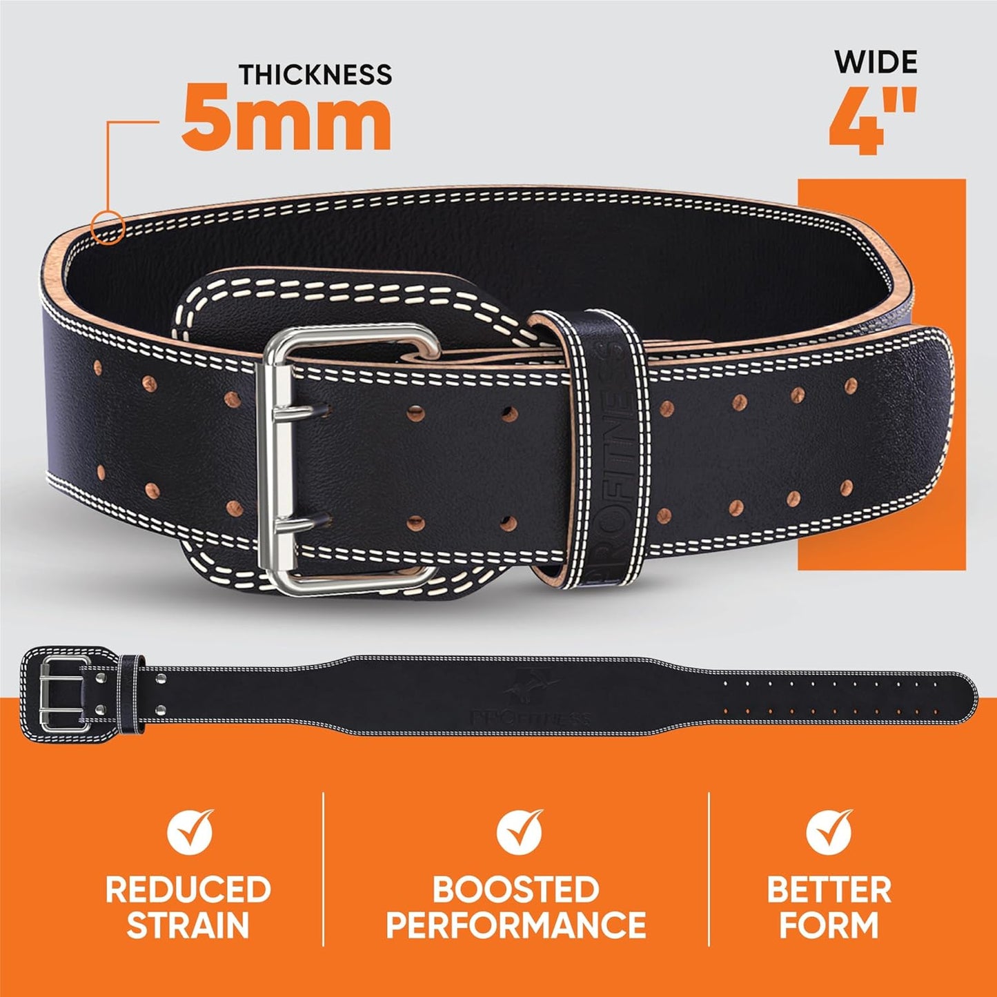 Weight Lifting Belt - Premium 4" Wide Functional Fitness Belt for Men & Women - Squat & Deadlift Support