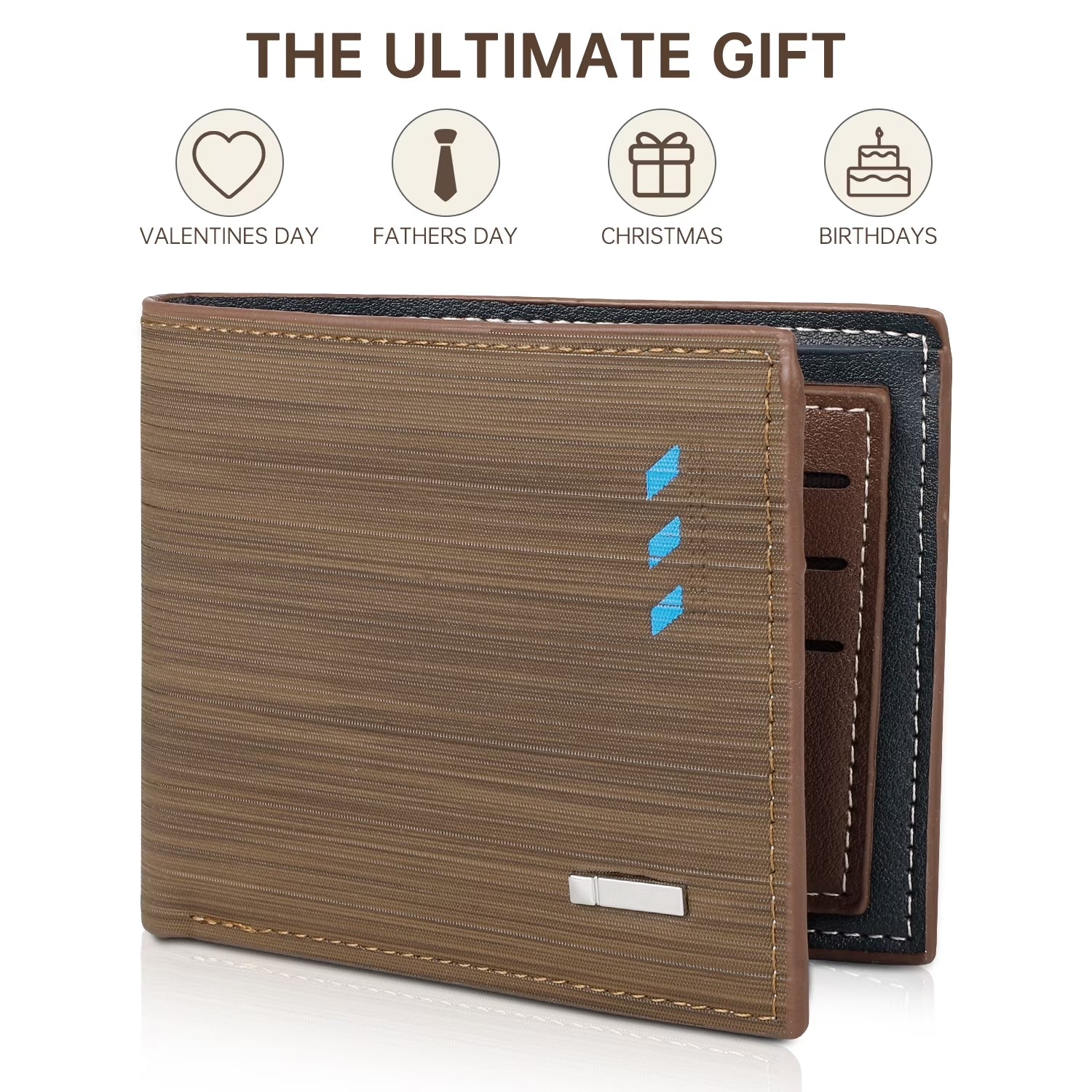 RFID Men’S Wallets, Stylish Bifold Wallets with 7 Credit Credit Cards 1 ID Window, Slim Minimalist Front Wallet/Credit Card Holder, Great Gift for Men