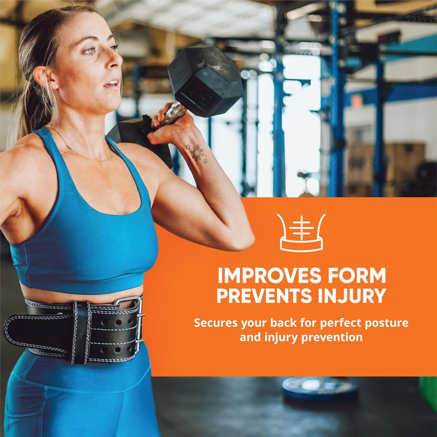 Weight Lifting Belt - Premium 4" Wide Functional Fitness Belt for Men & Women - Squat & Deadlift Support
